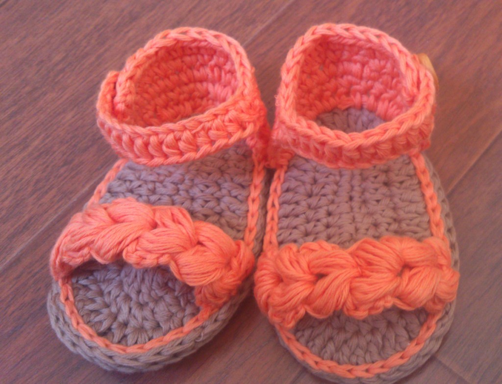 Sandalias para a crochet trenzada